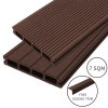 Jardí Composite Decking Boards / 7 Square Metres Conker Brown / Wood Effect WPC Pack Garden Outdoor Patios Terrace Hot Tub Tiles (incl. Fixing Screws, Clips & Edging Strips)