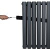 Oval Column Radiator 600mm x 600mm Modern Designer Double Panel Central Heating Heater Matt Anthracite Grey Carbon Steel Horizontal Kitchen Living Room FREE Cleaning Brush Fixing Kit & Brackets