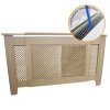Adjustable Radiator Cover Natural Un-Finished MDF Trellised Grill Modern Cabinet Shelf 1400mm - 1920mm