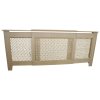 Adjustable Radiator Cover Natural Un-Finished MDF Trellised Grill Modern Cabinet Shelf 1400mm - 1920mm