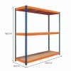 Garage Racking S-Rax Shelving Unit 3 Shelf 180cm x 180cm x 60cm Rack Heavy Duty Steel 300kg Capacity Per Shelf Adjustable Layout Boltless Assembly Rubber Feet 3 Reinforced Support Bars Warehouse