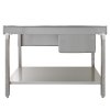 Catering Sink Stainless Steel Commercial Kitchen Restaurant Bar Utility Single Bowl Right Hand Drainer Free Standing Lower Storage Shelf Adjustable Feet Splashback 90 x 120 x 60cm FREE Strainer Plug