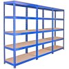 Monster Racking Q-Rax Heavy Duty Garage Storage Shelves, 200kg/shelf, Blue, 90cm x 182.5cm x 50cm