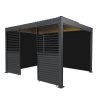 Aluminium Pergola With Anthracite Blinds, 2 x Side Panels & LED Lights - 3m x 4m