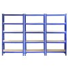 Racking Storage Shelving 75cm Heavy Duty Garage 5 Tier Black & Blue Steel Shelf Unit 75cm x 30cm x 150cm (6, Blue)