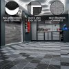 Vented Modular Interlocking Flooring Tiles & Edges 120 Black & 120 Grey Double Garage Heavy Duty Floor Mat Showroom Workshop Outdoor Polypropylene Anti Slip Weather Resistant Drainage 6m x 6m 36m2