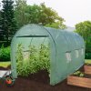 Polytunnel Greenhouse Walk In Galvanised Windows Doors Growhouse PE Cover Gardening Metal Frame Outdoor Garden Tent Vegetable Flower Plant 25mm Diameter | 6 x 3m