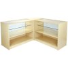 MonsterShop Gemini Retail Display Shop Counters Set & Glass Showcase Cabinet Units, Maple