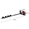 Earth Auger Fence Post Hole Borer Ground 52cc Petrol Spiral Digger 3 Drill Bits Attachments 4 6 8 Inch Extension Pole 80cm 3HP 9000rpm 2 Stroke 1.2L 1.6kw FREE Safety Accessories & Tool Kit