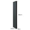 Aluminium Designer Radiator 1800mm x 315mm Vertical Double Flat Panel Column Lightweight Modern Central Heating Heater Matt Anthracite Grey Kitchen Living Room FREE Cleaning Brush Fixing Kit Brackets