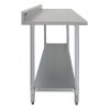 KuKoo 5ft Food Preparation Kitchen Catering Table, Stainless Steel, 250kg Capacity