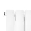 Oval Panel Radiator With Mirror 1800mm x 380mm & TRV Chrome Valves Designer Double Column Vertical White Carbon Steel Wall Mounted Kitchen Living Room Cleaning Brush Fixing Kit & Brackets