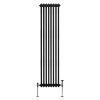 Traditional 2 Column Radiator 1800mm x 382mm Modern Central Heating Heater Matt Black Carbon Steel Vertical Wall Mounted Kitchen Living Room Bathroom Cleaning Brush Fixing Kit & Brackets