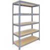 3 x Grey Racking Bay Unit 5 Tier Heavy Duty Steel Metal 200kg capacity Per Shelf Garage Shelves Storage Warehouse Shed Workshop Boltless Shelving 120 x 50 x 180cm Free Rubber Mallet