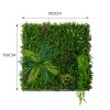Artificial Plant Wall Panel 100 x 100cm Alina Living Foliage Greenery Tiles Indoor Outdoor Weather & UV Resistant Grass Fence Faux Hedge Privacy Backdrop Garden Home Decor Snap & Lock Fixings Included