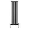 Traditional 3 Column Radiator 1800mm x 472mm Modern Central Heating Heater Matt Black Carbon Steel Vertical Wall Mounted Kitchen Living Room Bathroom Cleaning Brush Fixing Kit & Brackets