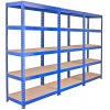 5 Monster Racking Q-Rax Heavy Duty Shelves Industrial Garage Storage Solutions, 200kg/shelf, 90cm