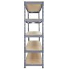 10 x Grey Racking Bay Unit 5 Tier Heavy Duty Steel Metal 200kg capacity Per Shelf Garage Shelves Storage Warehouse Shed Workshop Boltless Shelving 120 x 50 x 180cm Free Rubber Mallet