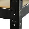 Racking Storage Shelving 75cm Heavy Duty Garage 5 Tier Black & Blue Steel Shelf Unit 75cm x 30cm x 150cm (3, Black)