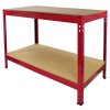 Work Bench Garage Table / Metal Storage Shelving DIY Tools Heavy Duty Workbenches Workshop Shed / 2 Shelves 90cm x 120cm x 60cm