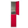 MonsterShop 3 x 2 Door Metal Storage Lockers, Red & Grey Steel Lockable Unit, Staff Gym School Changing Room
