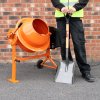 T-Mech 70 Litre Electric Cement Mixer 250W Portable Mortar Concrete Mixing Machine with Wheels / 240V 13A UK Plug