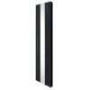 Oval Panel Radiator With Mirror 1800mm x 500mm Modern Designer Double Column Vertical Heater Matt Anthracite Grey Carbon Steel Wall Mounted Kitchen Living Room Cleaning Brush Fixing Kit & Brackets
