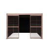 Wood Effect Aluminium Pergola With Blinds & 2 Louvre Panels - 3m x 3m
