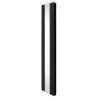 Oval Panel Radiator With Mirror 1800mm x 380mm Modern Designer Double Column Vertical Heater Matt Anthracite Grey Carbon Steel Wall Mounted Kitchen Living Room Cleaning Brush Fixing Kit & Brackets
