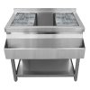 KuKoo Cocktail Bar Station Free Standing Stainless Steel Bar Sink Workstation Insulated Ice Wells