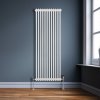 Traditional 2 Column Radiator 1800mm x 562mm Modern Central Heating Heater Gloss White Carbon Steel Vertical Wall Mounted Kitchen Living Room Bathroom Cleaning Brush Fixing Kit & Brackets