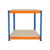 Garage Workbench S-Rax 2 Shelf 90cm x 60cm x 90cm Workstation Heavy Duty Steel Chipboard 300kg Capacity Per Shelf Adjustable Layout Boltless Assembly Rubber Feet Reinforced Support Bar Warehouse