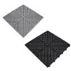Vented Modular Interlocking Flooring Tiles & Edges 90 Black & 30 Grey Single Garage Heavy Duty Floor Mat Showroom Workshop Outdoor Polypropylene Anti Slip Weather Resistant Drainage 3.2m x 6m 19.2m2