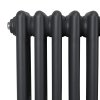 Traditional 3 Column Radiator 300mm x 1012mm Modern Central Heating Heater Anthracite Matt Grey Carbon Steel Horizontal Wall Mounted Kitchen Living Room Bathroom Cleaning Brush Fixing Kit & Brackets