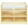 MonsterShop Zennith Shop Counter Cabinets & Retail Display Glass Showcase Set, Maple, Melamine MDF
