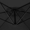 3m Cantilever Garden Parasol Banana Hanging Umbrella Winding Crank Shade Patio Outdoor Sun Shade Tilt UV Protection | Black Square Base