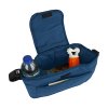 Pet Stroller Pushchair & Caddy Bag Organiser Detachable Navy Blue Foldable Carrier 15kg Capacity Wheels Brakes Dog Hook Leash Canopy Mesh Windows Basket Cup Holders Pockets & Waterproof Rain Cover