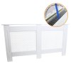 Radiator Cover White MDF Trellised Grill Modern Cabinet Shelf 1515mm