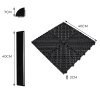 Vented Modular Interlocking Flooring Tiles x 225 Black With Edges & Hexagon LED Lighting 28 White Lights & Border 6500K 3 Mount Options & Suspended Ceiling Kit Single Garage Floor Mat 6m x 6m 36m2