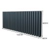 Oval Column Radiator 600mm x 1440mm Modern Designer Double Panel Central Heating Heater Matt Anthracite Grey Carbon Steel Horizontal Kitchen Living Room FREE Cleaning Brush Fixing Kit & Brackets