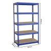 2 x Blue Racking Bay Unit 5 Tier Heavy Duty Steel Metal 150kg capacity Per Shelf Garage Shelves Storage Warehouse Shed Workshop Boltless Shelving 75cm x 150cm x 30cm