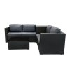 Rattan Modular 6 Piece Furniture Set – Black
