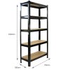 8 x Black Racking Bay Unit 5 Tier Heavy Duty Steel Metal 150kg capacity Per Shelf Garage Shelves Storage Warehouse Shed Workshop Boltless Shelving 75cm x 150cm x 30cm Free Rubber Mallet