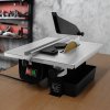 Wet Tile Cutter Table Saw Electric 600W 230V 2 x FREE 180mm Diamond Blades 330 x 360mm Worktop 35mm Cutting Depth 2950 RPM 0-45? Tilting Range Heavy Duty Cutting Machine Wall & Floor Stainless Steel