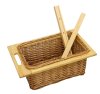 Pull out Wicker Basket Drawer x 2 400mm Kitchen Storage Solution Larder Base Unit Cupboard with Handle Rustic Beech Wood Farmhouse Style 100% Handmade Rattan FREE Fixing Kit Included – Brown