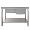 KuKoo Commercial Kitchen Catering Sink, Stainless Steel, Right Hand Drainer, 1.0 Bowl, 120cm Wide