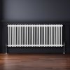 Traditional 2 Column Radiator 600mm x 1462mm Modern Central Heating Heater Gloss White Carbon Steel Horizontal Wall Mounted Kitchen Living Room Bathroom FREE Cleaning Brush Fixing Kit & Brackets