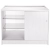 MonsterShop Taurus Retail Display Shop Counters Set & Glass Showcase Cabinet Units, Brilliant White