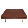 Hot Tub Cover Spa Lid 210cm x 210cm Square Brown Hard Top Weatherproof PVC Leather Foam 25KG/m3 Density Galvanized C-Channel UV Mildew Flame Resistant