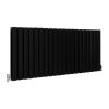 Designer Radiators 60 x 140cm Flat Panel Modern Central Heating Matt Black Horizontal Column Double Panel Wall Mounted Slimline Kitchen Living Room Bathroom Commercial Cleaning Brush & Fixing Kit